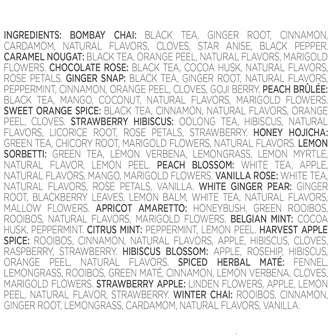 Tea Forte Warming Joy Holiday Assorted Premium Tea Chest Gift Sampler, 40 Count, 2 of each Variety Blend Individually Wrapped Handcrafted Pyramid Infuser Bags