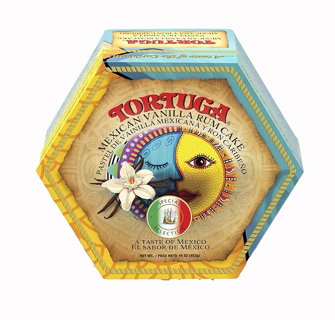 TORTUGA Caribbean Mexican Vanilla Rum Cake - 4 oz Caribbean Rum Cake - The Perfect Premium Gourmet Gift for Stocking Stuffers, Gift Baskets, and Christmas Gifts - Great Snack Cakes for Delivery