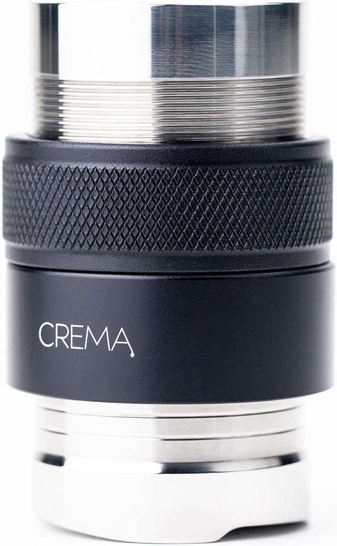 CREMA Coffee Products 39.25mm Hand Tamper & Coffee Distributor V2 | Compatible with Breville Portafilters | Double-Sided, Adjustable Depth Tool | Made with Durable 304 Stainless Steel | Black