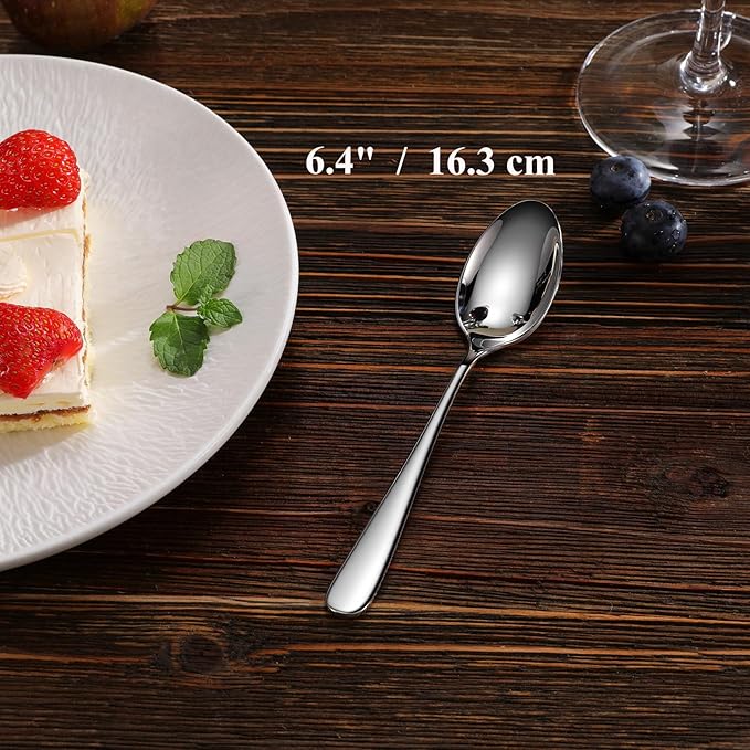 KEAWELL Premium Louise Spoons Set, Set of 4, 18/10 Stainless Steel, Exceptional mirror finish, Dishwasher Safe (6.4" Teaspoon)