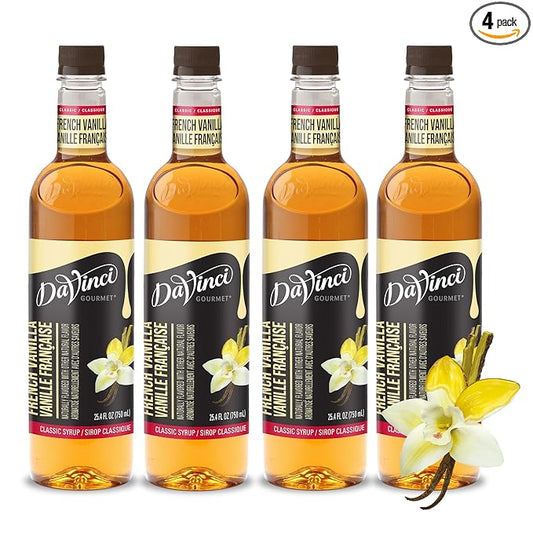 DaVinci Gourmet Classic French Vanilla Syrup, 25.4 Fluid Ounces (Pack of 4)