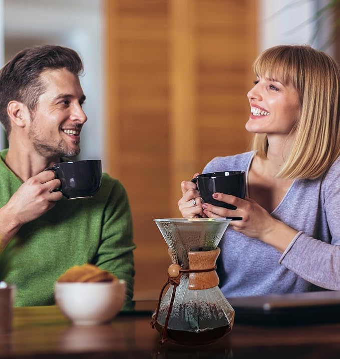 AGOGO Pour Over Coffee Maker Glass - 6/8/10 Cup Barista Kit with 304 Stainless Filter for Home, Office, Camping, Cafes - Easy Clean Coffee Dripper Set (Rag&Brush Included) (8 Cup/28 oz-Diamond Shape)