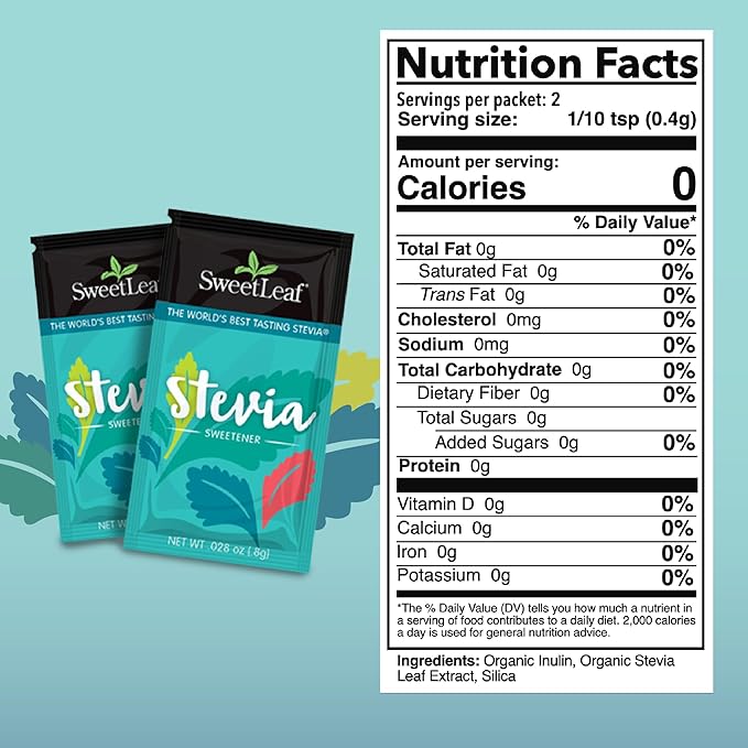 SweetLeaf Stevia Powder Packets - Zero Calorie Sweetener with Stevia Leaf Extract, No Artificial Sweetener Additive, Sugar Free, Keto Friendly, Non GMO, Gluten Free - 70 Packets (Pack of 1)