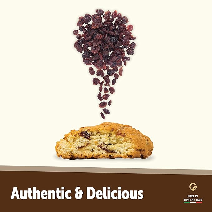 Gusta Authentic Soft Biscotti Cookies Made in Tuscany, Italy - Cranberry - Original Two Bites Size - All Natural Ingredients - Fresh & Genuine Italian Dessert Treats - 17.64oz