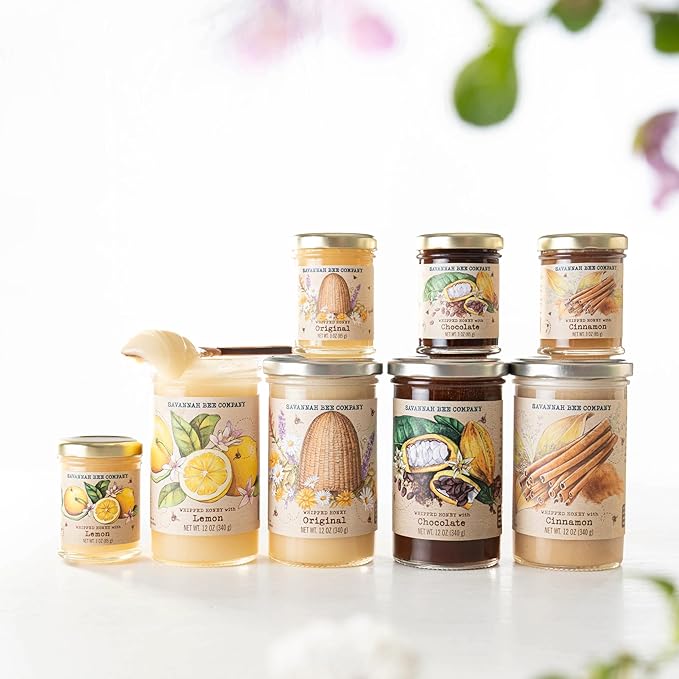 Savannah Bee Company Whipped Honey - All Natural Spreadable Honey (12 Ounce (Pack of 1), Lemon)