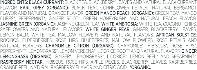 Tea Forté TEA TASTING ASSORTMENT Presentation Box Tea Sampler, Assorted Variety Tea Box, 20 Handcrafted Pyramid Tea Infuser Bags – Black Tea, White Tea, Green Tea, Herbal Tea