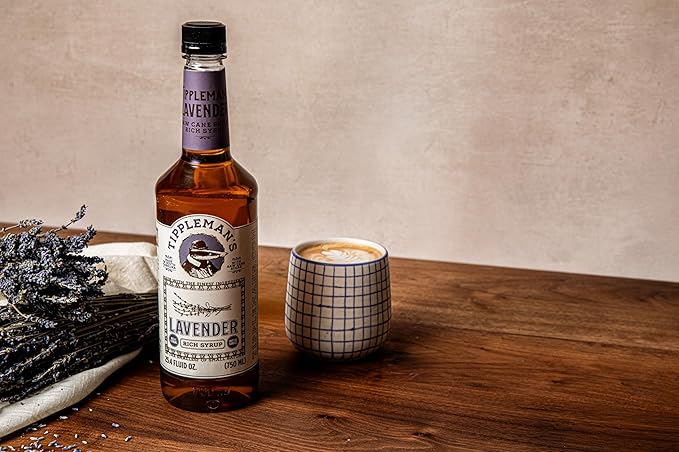 Tippleman's Lavender Coffee Syrup - Rich Flavor for Hot or Iced Drinks, Latte, Tea, Espresso, Cappuccino, Cocktails, & Baking - 25.4 Fl Oz