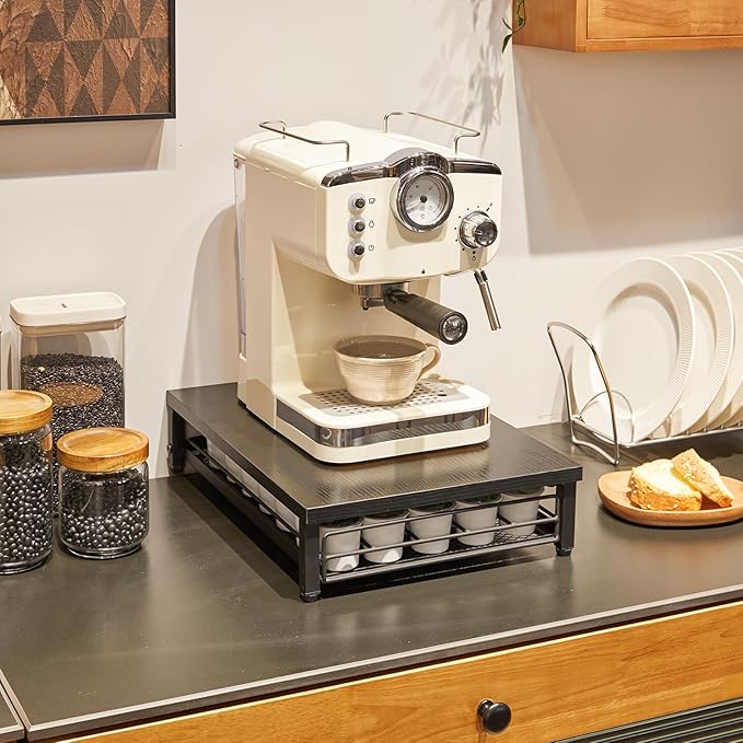 IBUYKE Coffee Pod Drawer Holder for K Cup, 35 Capacity Capsule Pods Storage Organizer,Under Coffee Pot Storage Drawer, Home Kitchen Coffee Pod Holder Counter Coffee Station UTCJ001B