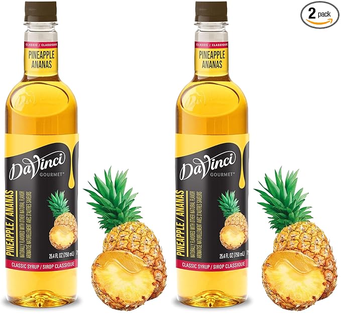 DaVinci Gourmet Classic Pineapple Syrup, 25.4 Fl Oz (Pack of 2)