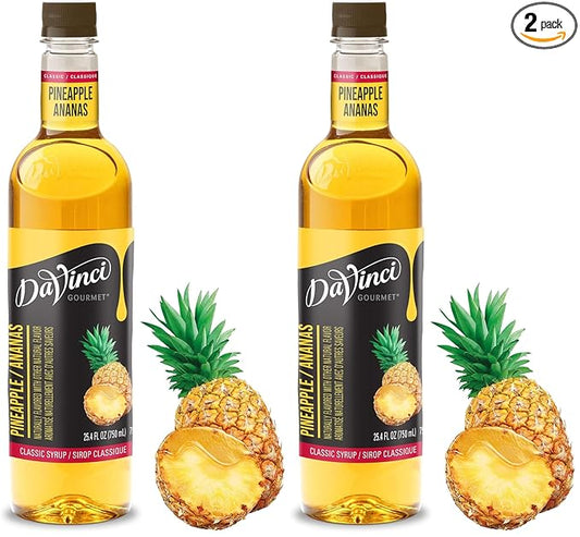 DaVinci Gourmet Classic Pineapple Syrup, 25.4 Fl Oz (Pack of 2)