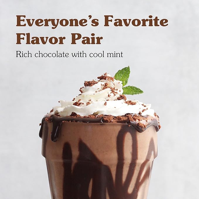 NuNaturals Stevia Syrup, Sugar-Free Sweetener, Plant-Based Sugar Substitute, Zero Calorie, Cocoa Mint Syrup, 16 oz