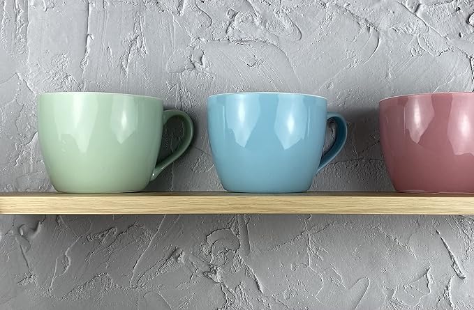 MECOWON 30 OZ Porcelain Coffee Mugs, Set of 2 Large Mugs for Soup, Cereal and Salad (Turquoise)