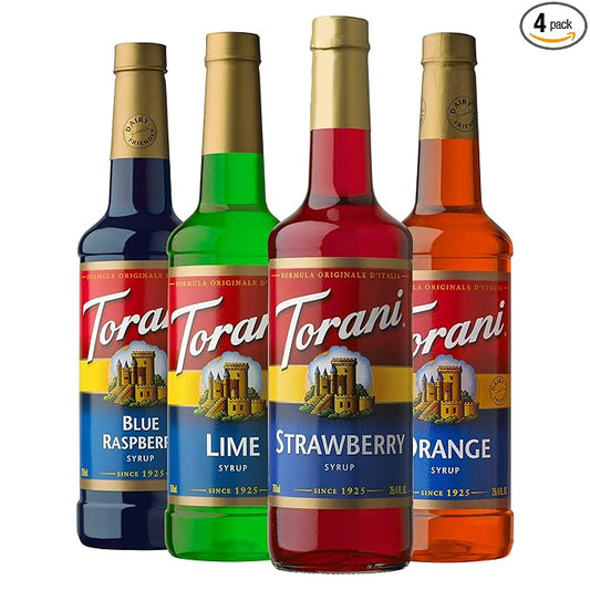 Torani Syrup Variety Pack, Soda Flavors, 25.4 Ounces (Set of 4)