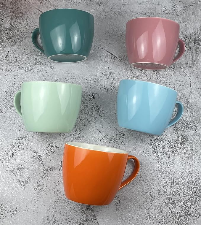 MECOWON 30 OZ Porcelain Coffee Mugs, Set of 2 Large Mugs for Soup, Cereal and Salad (pink)