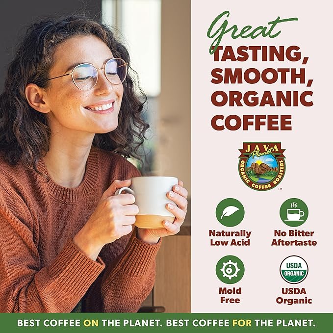 Low Acid Organic Coffee – Whole Bean, Mold-Free & Stomach Friendly by Java Planet, Guatemalan Single Origin Coffee, Medium Roast, Smooth Full Flavored, 2x1LB Bag