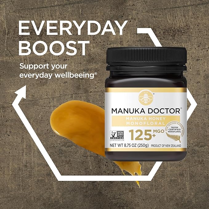 Manuka Doctor - MGO 125+ Manuka Honey Value Bundle, Monofloral 100% Pure New Zealand Honey. Certified. Guaranteed. Raw. Non-GMO (8.75 oz) - 3 Pack
