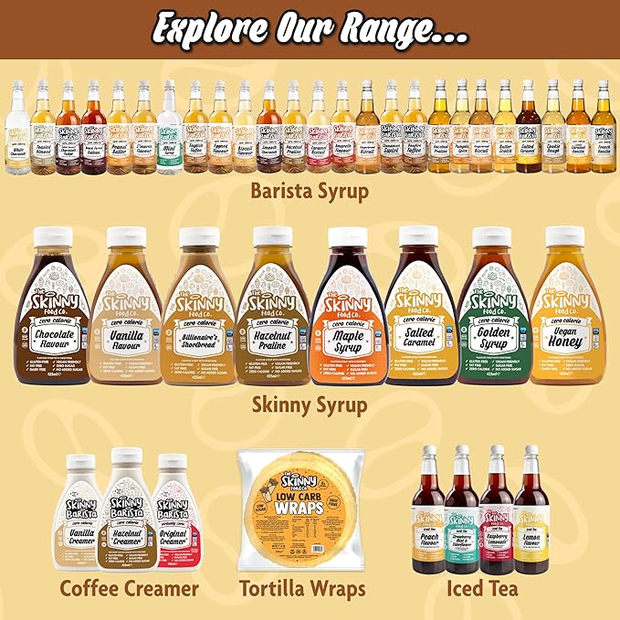 Skinny Food Co White Chocolate Syrup Zero Calorie 35 Fl Oz - Sugar Free Coffee Syrups for Tea, Hot Chocolate, Baking, Protein Drinks - Vegan, Gluten-Free & Fat-Free - Syrups For Coffee Drinks
