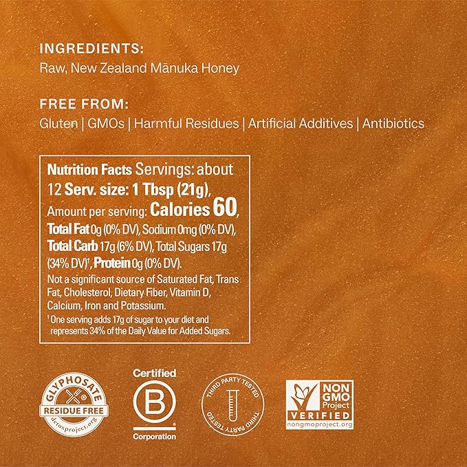 Manukora Raw Manuka New Zealand Honey MGO 850+, Non-GMO, Monofloral, 3rd-Party Tested, Glyphosate Residue Free Certified, 2000+ Natural Compounds, Traceable Hive-to-Hand, Digestive & Immune Support – 250g