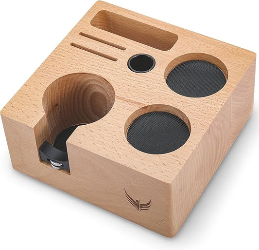 Espresso Tamping Station 54mm for Breville Accessories – Portafilter Holder with Tamper, Distributor, Dosing Funnel, WDT Tool & Puck Screen Slots