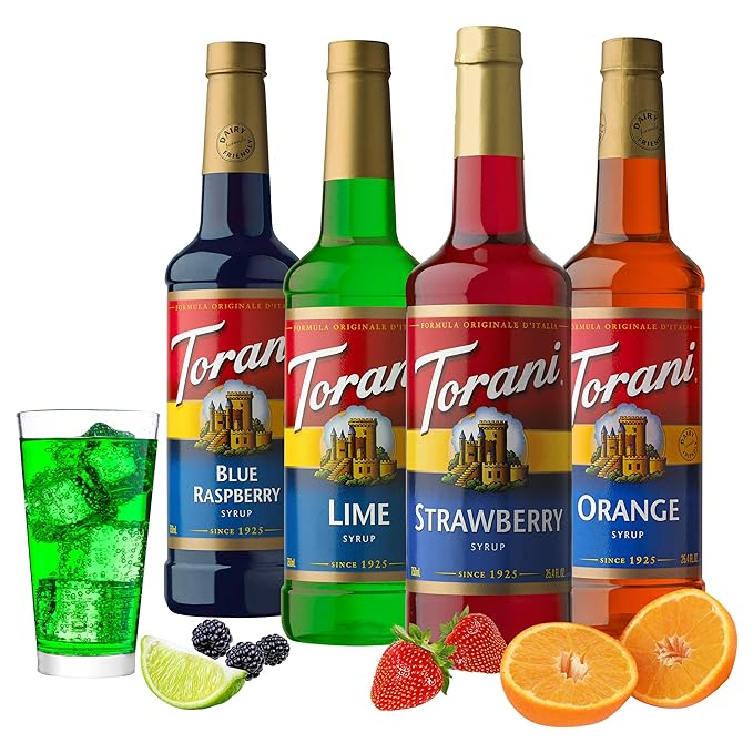 Torani Syrup Variety Pack, Soda Flavors, 25.4 Ounces (Set of 4)