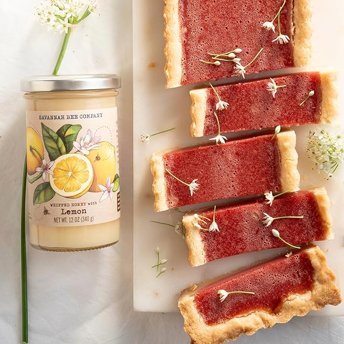 Savannah Bee Company Whipped Honey - All Natural Spreadable Honey (12 Ounce (Pack of 1), Lemon)