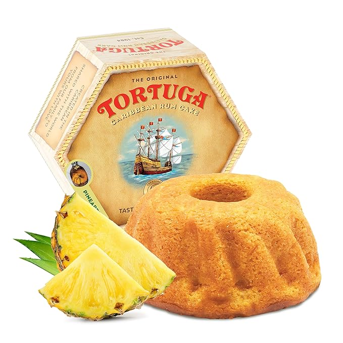 TORTUGA Caribbean Pineapple Rum Cake - 32 oz Rum Cake - The Perfect Premium Gourmet Gift for Gift Baskets, Parties, Holidays, and Birthdays - Great Cakes for Delivery