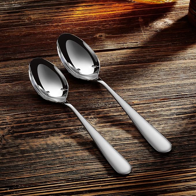 KEAWELL Premium Louise Spoons Set, Set of 4, 18/10 Stainless Steel, Exceptional mirror finish, Dishwasher Safe (7.6" Dinner Spoon)