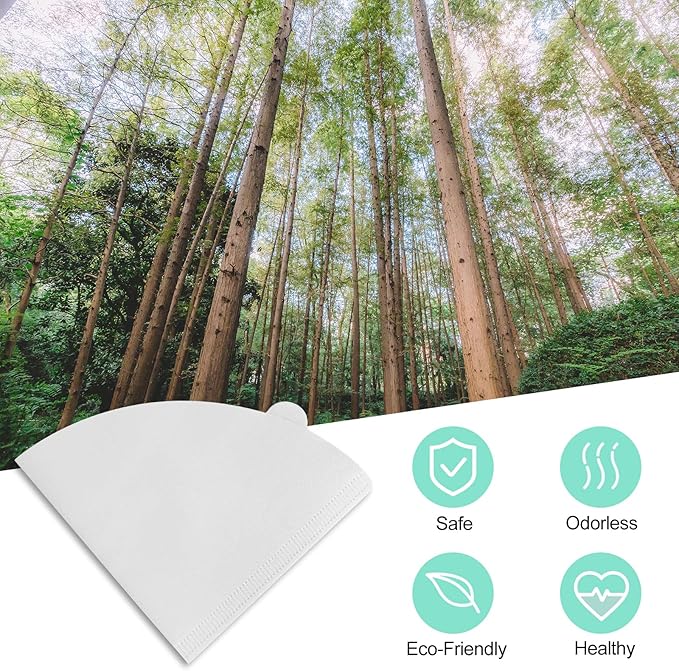 Niveaya 200 Count Coffee Filters - Size 02, Natural Paper Coffee Filter, No Blowout, Disposable for Pour Over and Drip Coffee Maker (2-4 Cup)