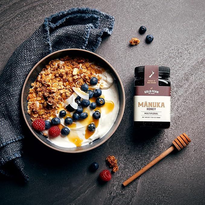 Gold Fern Honey - Raw New Zealand Manuka Honey | 1.1lb MGO 100+ | Pure, Natural, Unpasteurized, and Unfiltered Superfood Honey, Traceable from Hive to Hand.