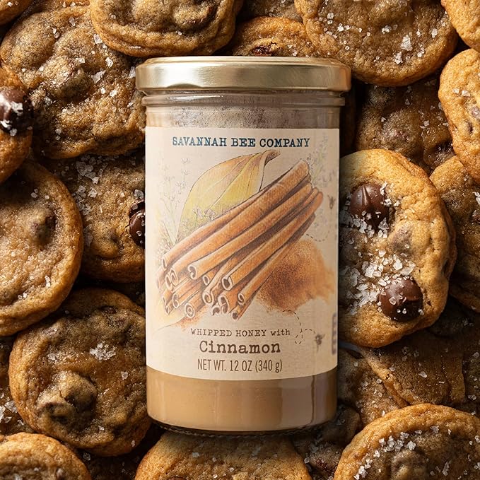 Savannah Bee Company Whipped Honey - All Natural Spreadable Honey (12 Ounce (Pack of 1), Cinnamon)