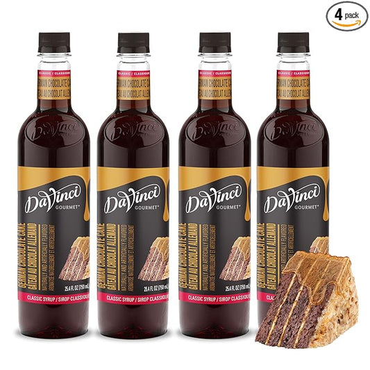 DaVinci Gourmet Classic German Chocolate Cake Syrup, 25.4 Fluid Ounces (Pack of 4)