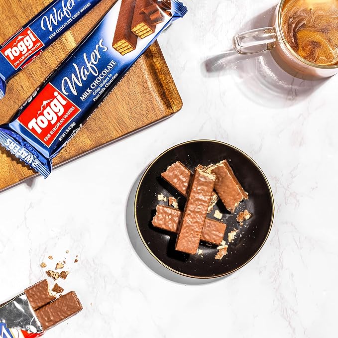 TOGGI Fine European Chocolate Wafers, Milk Chocolate (0.88 oz 24 Count)