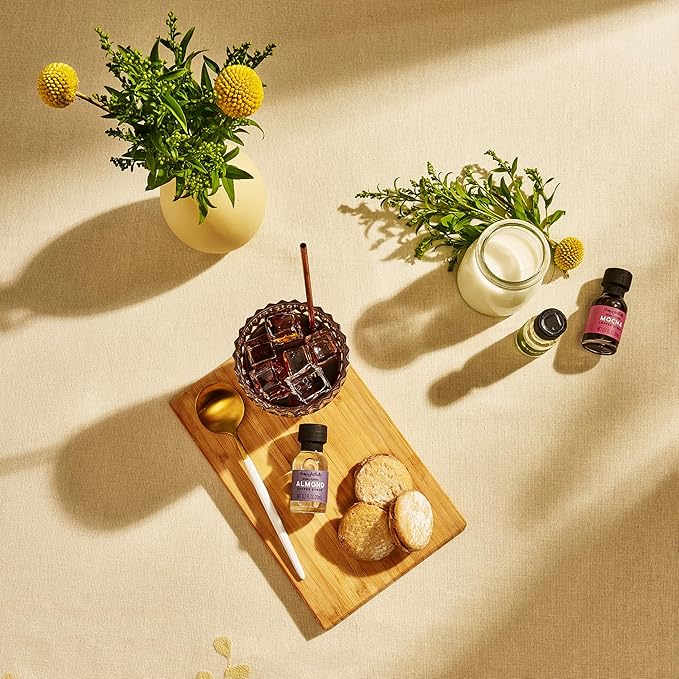 Thoughtfully Gourmet, Coffee Syrup Sampler Gift Set, Syrup Flavors Include Salted Caramel, Vanilla, Mocha, Hazelnut, Pumpkin Spice, & More, Set of 10