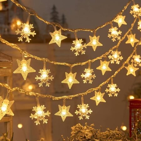 Christmas Snowflake String Lights For Indoor & Outdoor Décor