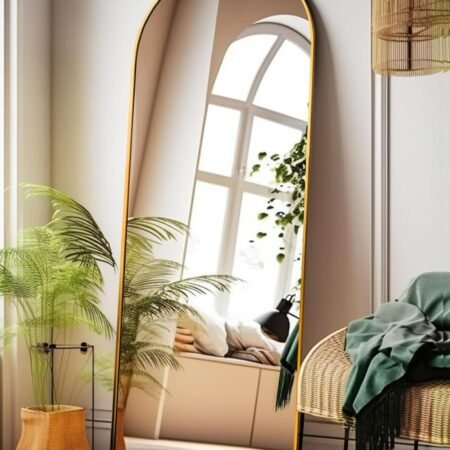 Arch Mirror Full Length, Floor Length Mirror, Arched Floor Mirror, 58"x18" Wall Mirror Full Length, Gold Floor Mirror, Bedroom Mirror Full Length, Stand up Mirror for Living Room, Gold
