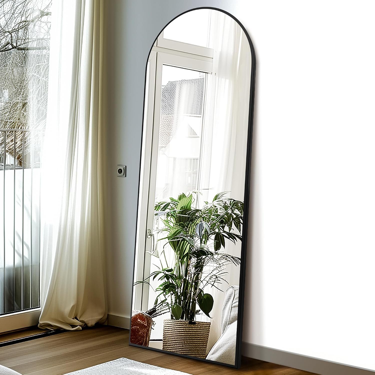 Arched Mirror Full Length,Standing Mirror,Large Floor Mirror with Stand for Wall Entryway Door Bedroom Bathroom Living Room - Image 2
