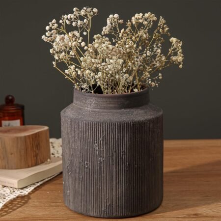 Farmhouse Vase for Home Decor, Terracotta Vase, Rustic Vase, and Vintage vase. Vintage Flower Vase Suitable for Home Decor, Living Room, Shelf Decor, Dining Table Decor, 6.1IN.