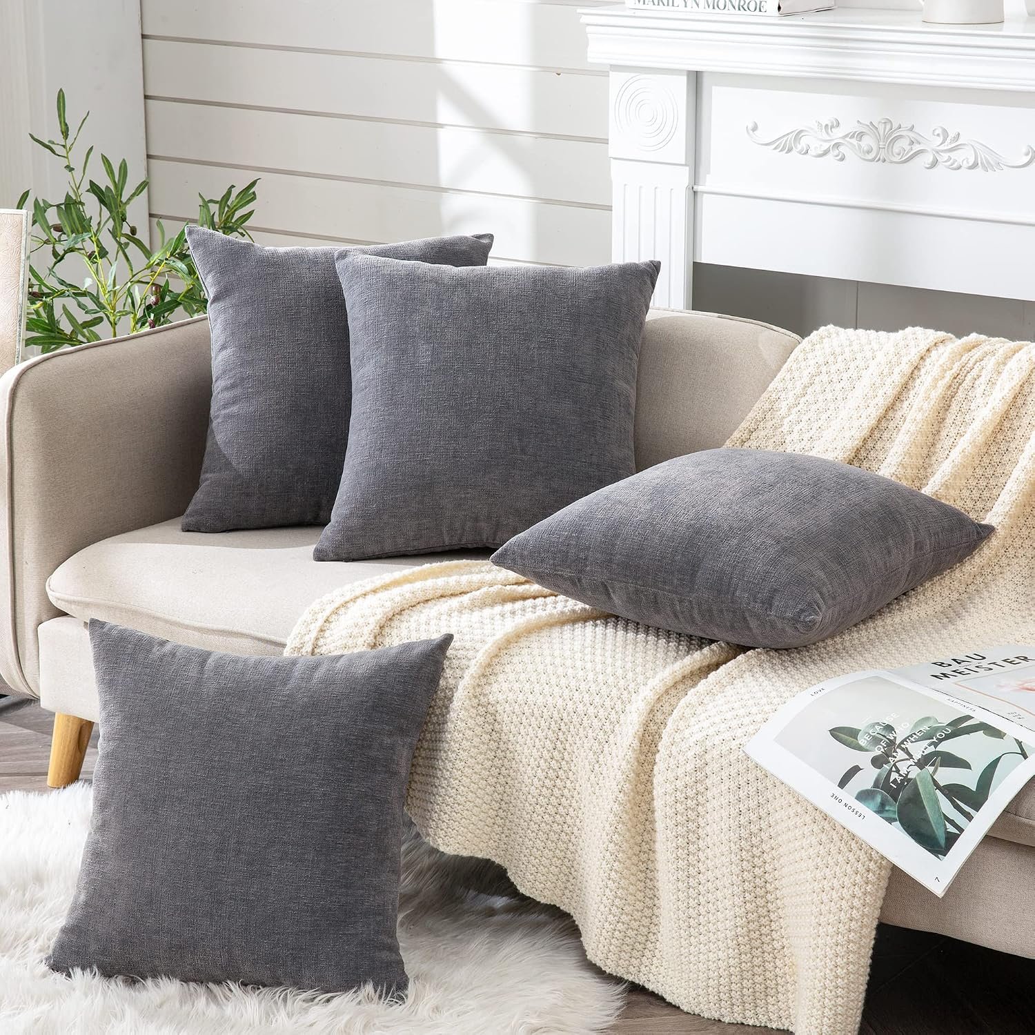 Square Decorative Throw Pillow Set (4-Piece) - Image 2