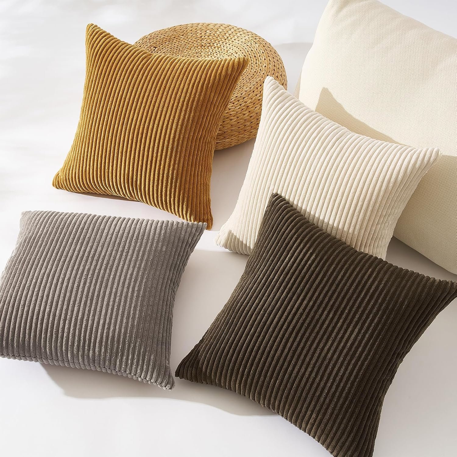Brown Double-Sided Velvet Decorative Throw Pillow Set (4-Piece) - Image 2